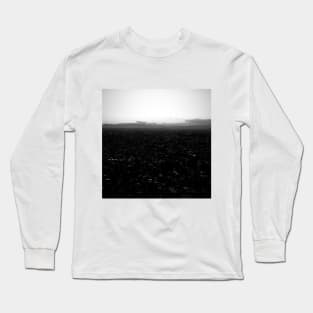 Bird's eye view of metropolis Grayscale Edition Long Sleeve T-Shirt